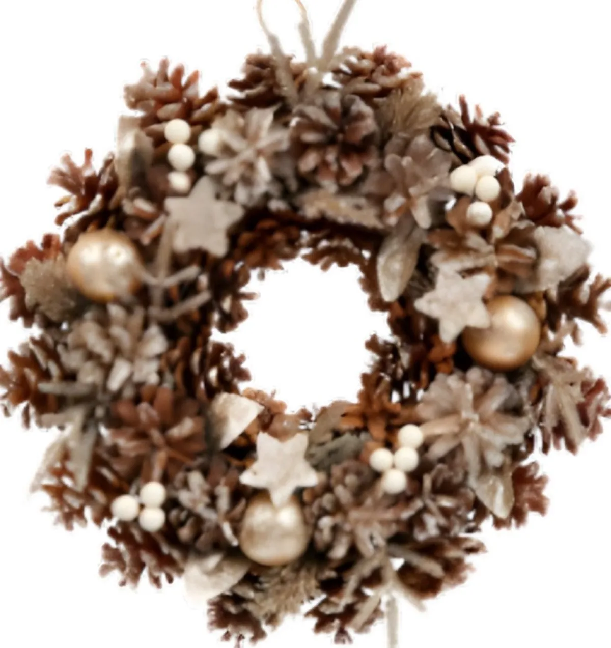 Merkloos Kerstkransen>Luxe Krans - Betoverende Kerstsfeer: Luxe Witte Kerstkrans Met Sprankelende Glitters En Sneeuweffect