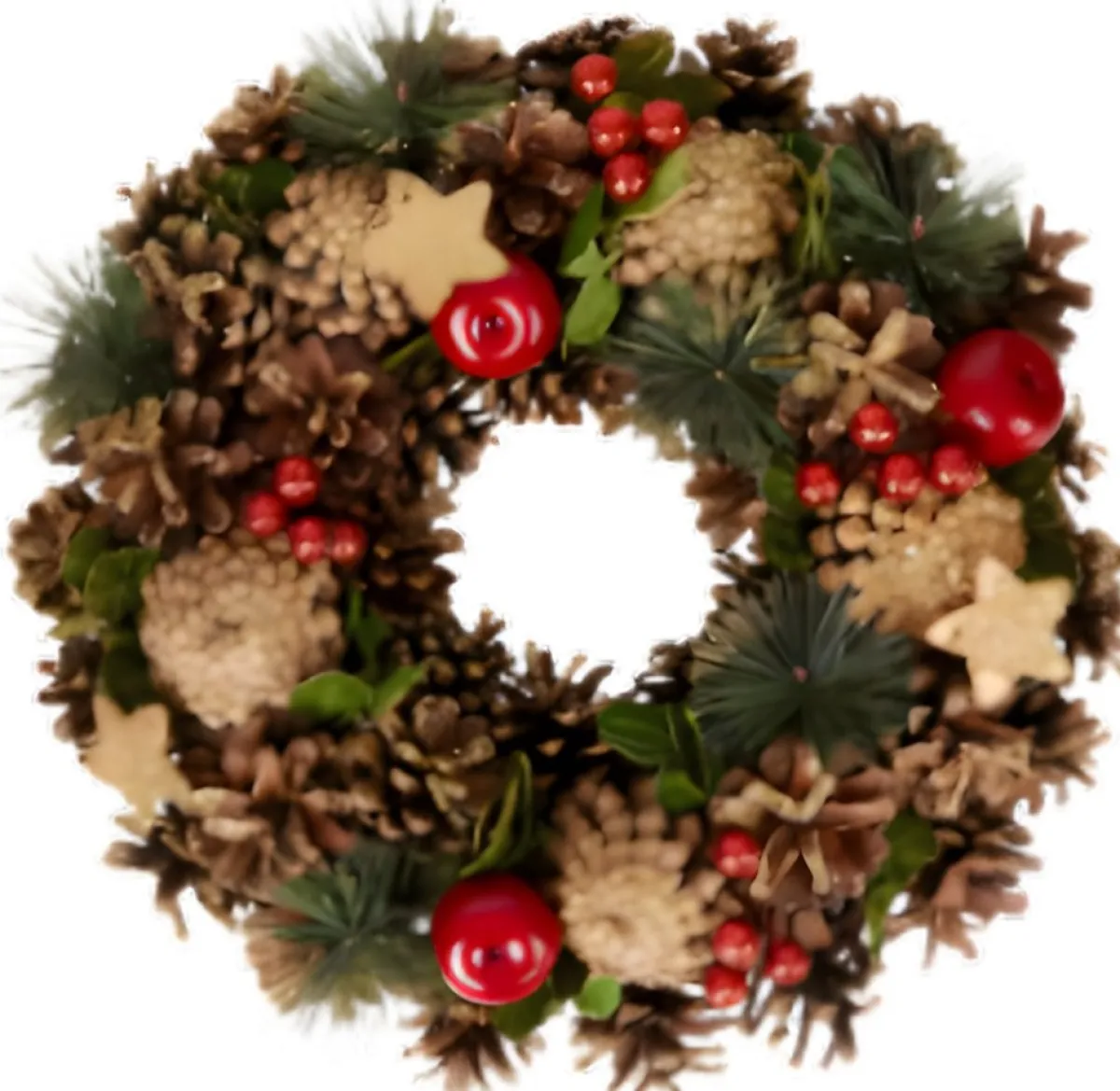 Merkloos Kerstkransen>Luxe Krans - Betoverende Kerstsfeer: Luxe Witte Kerstkrans Met Sprankelende Glitters En Sneeuweffect