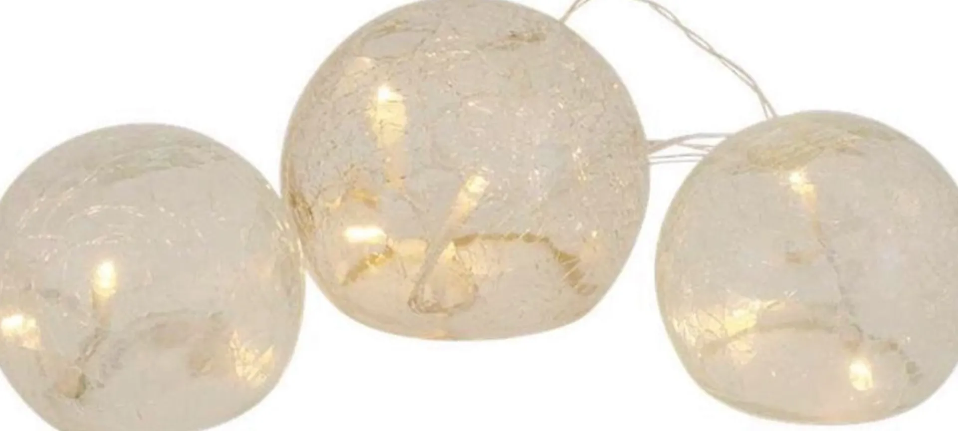 ZD Trading Luxe Set 3 Glazen Ballen Met Led -10 Led Kerst Versiering Fashion