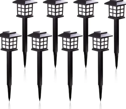Merkloos Luxe Solar Tuinverlichting - Tuinverlichting - Tuinfakkels - Tuinverlichting Op Zonne-Energie - Led - Koud Wit - 8X Cheap