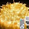 Merkloos 10M 100 Led Fairy Lights Warm Wit Met Afstandsbediening 8 Lichtstanden Indoor Outdoor Party Garden Decoratie Kerstverlichting Hot