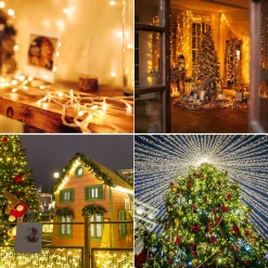 Merkloos 10M 100 Led Fairy Lights Warm Wit Met Afstandsbediening 8 Lichtstanden Indoor Outdoor Party Garden Decoratie Kerstverlichting Hot