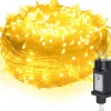 Merkloos 100M 500 Led Fairy Lights Warm Wit 8 Lichtstanden Indoor Outdoor Party Garden Decoratie Kerstverlichting Discount