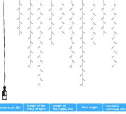 Merkloos 20M 600 Led Gordijn Led Kerstverlichting Gordijn Kerstverlichting Gordijn Voor Binnen En Buiten -Timer- 600 Led Lampjes- Koud Wit Cheap