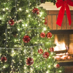 Merkloos 20M 600 Led Gordijn Led Kerstverlichting Gordijn Kerstverlichting Gordijn Voor Binnen En Buiten -Timer- 600 Led Lampjes- Warm Wit New