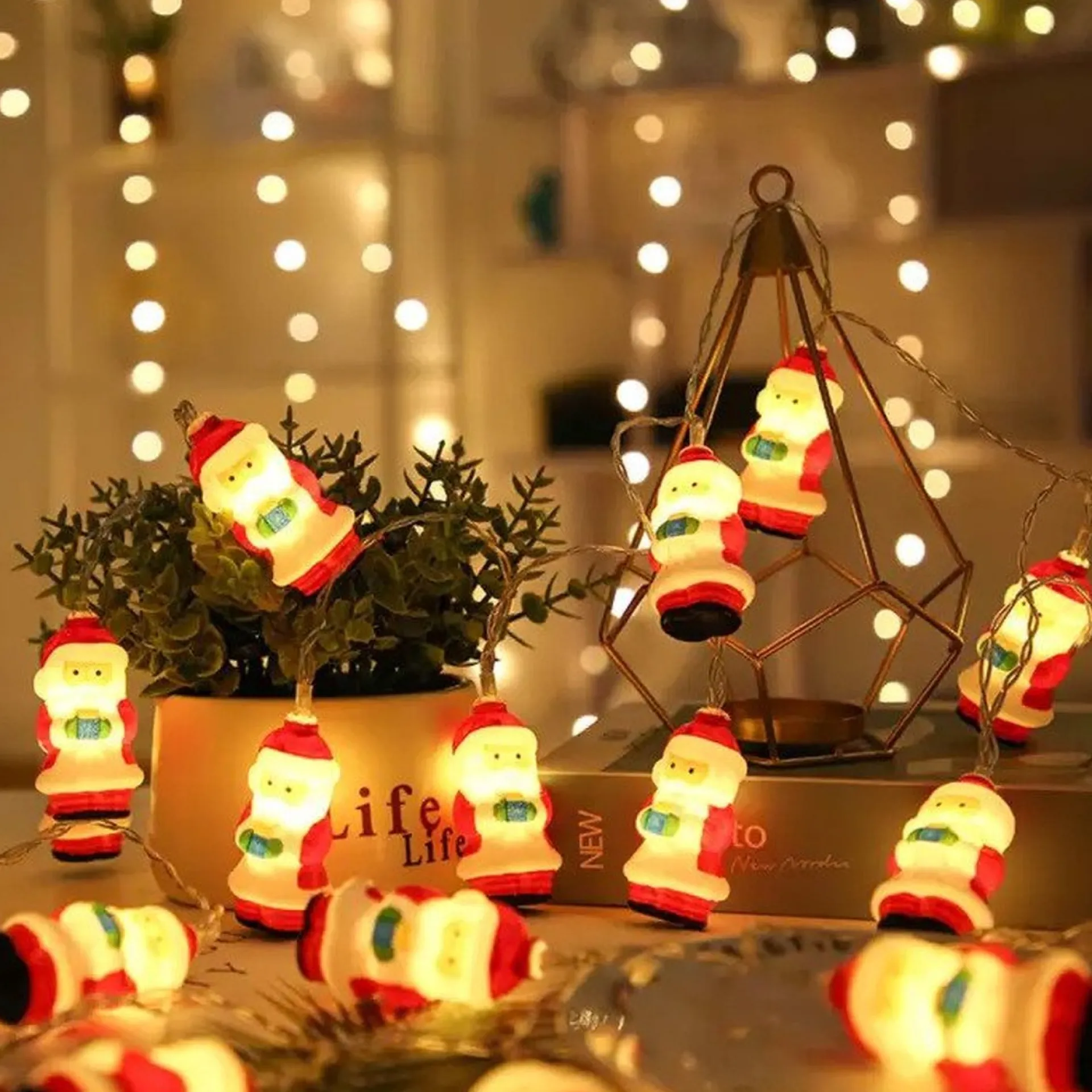 Merkloos 3M - 20Led Kerstman Kerstverlichting - Fairy Lights - Santa String Lights - Batterij Aangedreven (3X Aa) - Feest Decor - Xmas Verlichting - Santa - Flash Sale