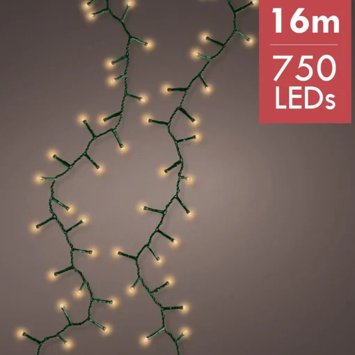 Lumineo 16M Led Compact Kerstverlichting - Steady - 750 Lampjes - Goud - Dimbaar New