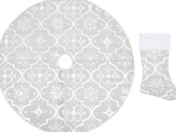 Maison Exclusive Kerststukjes> - Kerstboomrok Luxe Met Sok 122 Cm Stof Wit