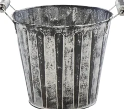 Mega Collections Kerststukjes> Kerststukje/Kerstbakje - 4X - Zink - Antraciet/ D13 X H12 Cm