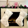 Meisterhome Kerstsokken>® Kerst Decoratie Kerstsokken Kerst Cadeau Kerstboom Kerst Sok Set Van 2 Stuks Goud En Zilver Geborduurd