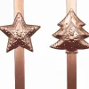 Naturn Christmas Kerstkransen>Metalen Kerst Hanger - Kerstkrans Haak Set Van 2 | 10 X 6 X 29 Cm | Speciale Deurhanger Voor Over De Deur | Haak Om Jouw Kerstcadeaus In Zak Of Kerst Decoratie Aan Op Te Hangen | Koper