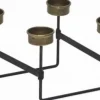 Naturn Christmas Kerststukjes>Metalen Kerstverlichting Kaarsen Houder - Harmonica | 60 Cm | Kerstversiering | Metalen Waxinelichtjes Houder | Dinner Tafel Decoratie | Kerst Decoratie | Tafel Kerst Versiering | Zwart