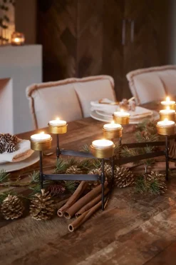 Naturn Christmas Kerststukjes></noscript>Metalen Kerstverlichting Kaarsen Houder - Harmonica | 60 Cm | Kerstversiering | Metalen Waxinelichtjes Houder | Dinner Tafel Decoratie | Kerst Decoratie | Tafel Kerst Versiering | Zwart