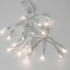Merkloos Micro 20 Lamp Led Verlichting Transparant Op Batterijen - Kerst Lichtsnoer - Kerstverlichting Store