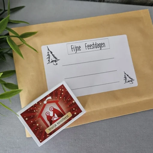 ’merkloos’ Kerststallen>Mini Houten Kerststal In Doosje Inclusief Envelop, Originele Wenskaart Kerst, Cadeau Idee Kerst