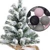Merkloos Mini Kerstboom Besneeuwd - Incl. Verlichting Met Bollen Mix Grijs/ H45 Cm Lichtroze Best