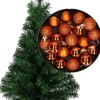 Merkloos Mini Kerstboom/Kunst Kerstboom H45 Cm Inclusief Kerstballen Oranje - Kerstversiering New