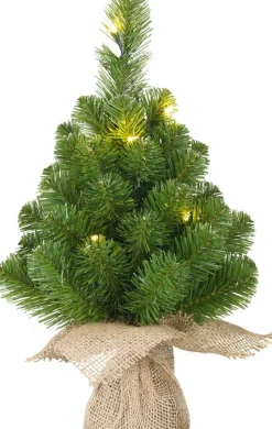 Merkloos Mini Kerstboom/Kunstboom Met Verlichting 45 Cm En Inclusief Kerstballen Roze - Kerstversiering Flash Sale