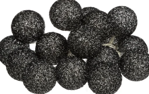 Merkloos Mini Kerstboompje Groen - Met Verlichte Bollen Lichtsnoer H60 Cm Zwart Shop