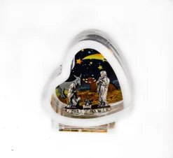 Merkloos Kerststallen>Mini Kerstgroep / Kribbe In Frame Hartvormig 4,5 X 4,5 X 2 Cm