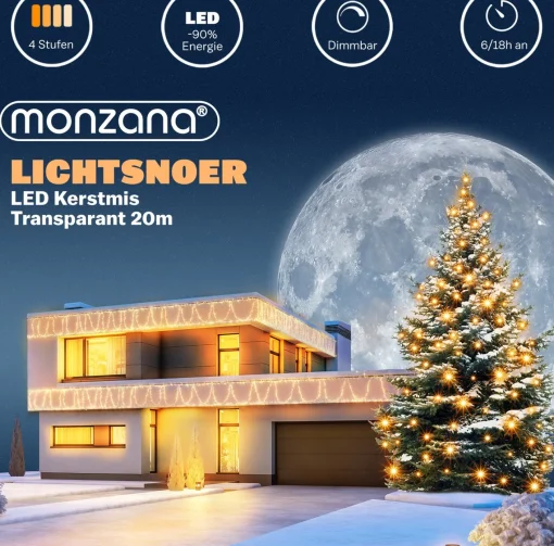 Monzana Lichtsnoer 200 Leds – Afstandsbediening Timer – Warm Wit Clearance