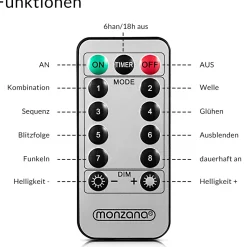 Monzana Lichtsnoer 200 Leds – Afstandsbediening Timer – Koud Wit Cheap