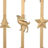 Naturn Christmas Kersthanger> Metalen Krans Haak - Set Van 3 | 10 X 6 X 29 Cm | Feestdagen Deurhanger | Feestdecoratie Over De Deur Haak | Goud