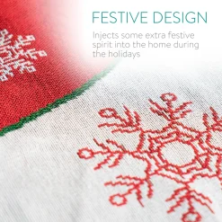 Navaris Decoratief Kerstboom Vloerkleed Vloerbeschermer - Beschermt De Vloer En Verstopt Bekabeling Van Lampjes - Kerstrok In Wit/Rood Online