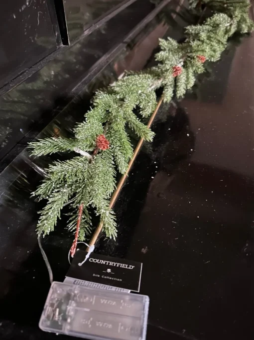 Non Branded Guirlandes>Non-Branded Kerstslinger Cosima Led 150 Cm Zijde Donkergroen