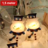 Nuvance - Kerstverlichting Sneeuwpop Figuren Op Batterij - Voor Binnen En Buiten - Kerstlampjes - Kerstdecoratie - Kerstboomversiering Figuurtjes - Versiering Voor Kerst Wit, Blauw, Transparant Clearance
