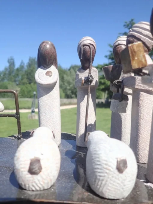 Wereldbeeld Kerststallen>Originele Kerststal Uit Zimbabwe, Vele Kerstbeelden, Kerst, Kersttafereel, Steen En Gerecycleerd Metaal, Fairtrade En Handgemaakt