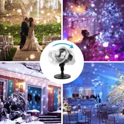 Merkloos Outdoor Snow Projector Met 4 Snelheden En Timer | Buiten Sneeuw Projector Waterproof Met Afstandbedinieng Discount