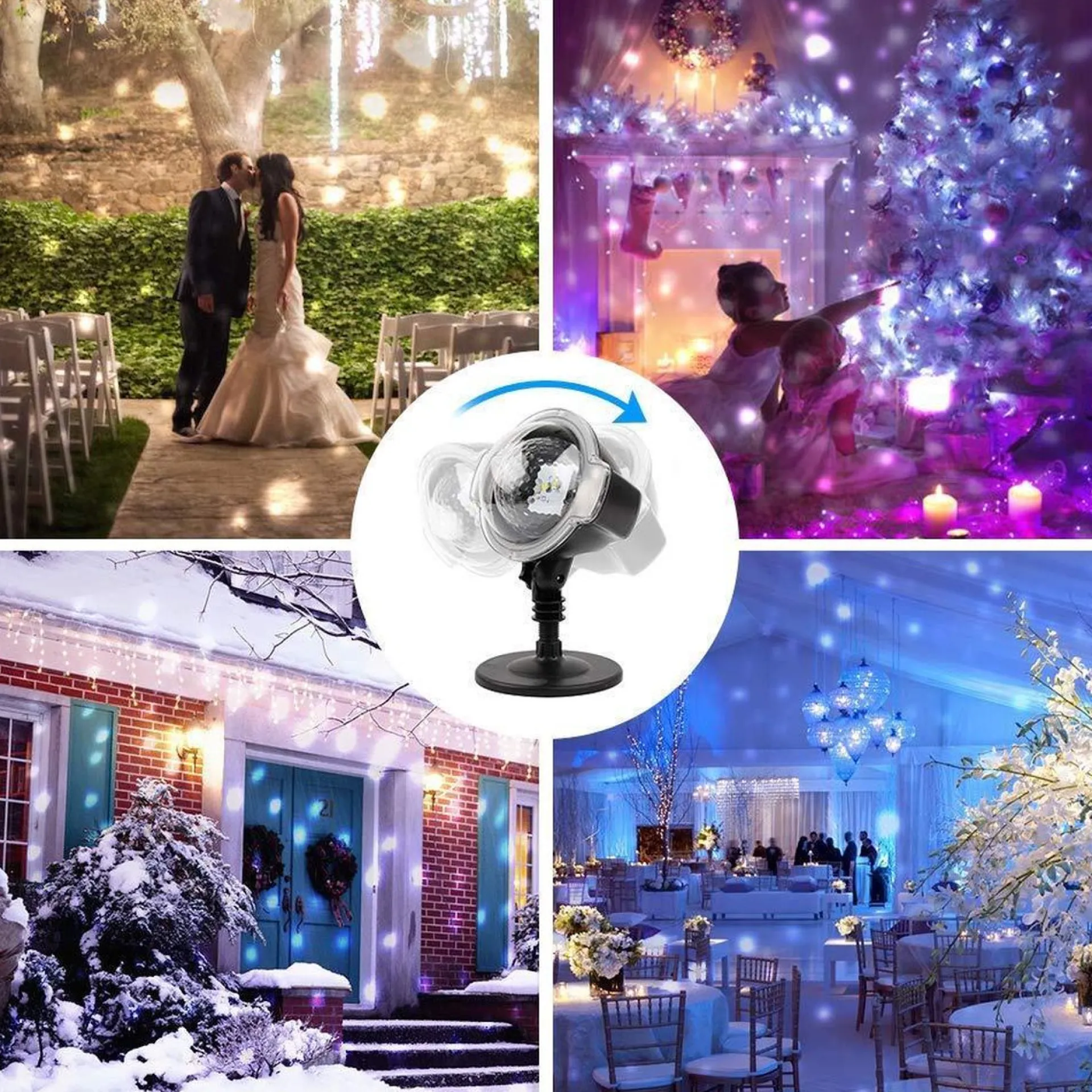 Merkloos Outdoor Snow Projector Met 4 Snelheden En Timer | Buiten Sneeuw Projector Waterproof Met Afstandbedinieng Discount