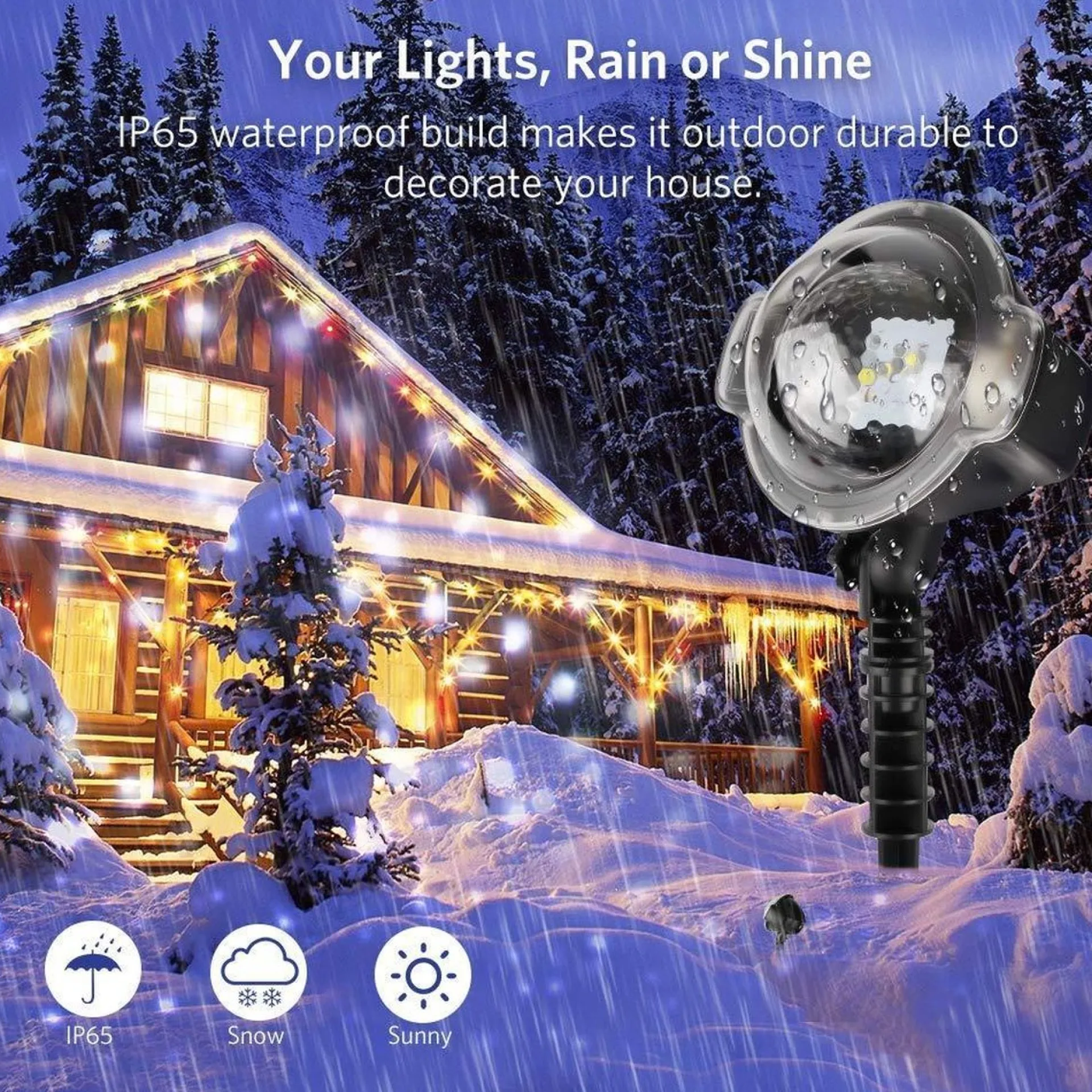 Merkloos Outdoor Snow Projector Met 4 Snelheden En Timer | Buiten Sneeuw Projector Waterproof Met Afstandbedinieng Discount