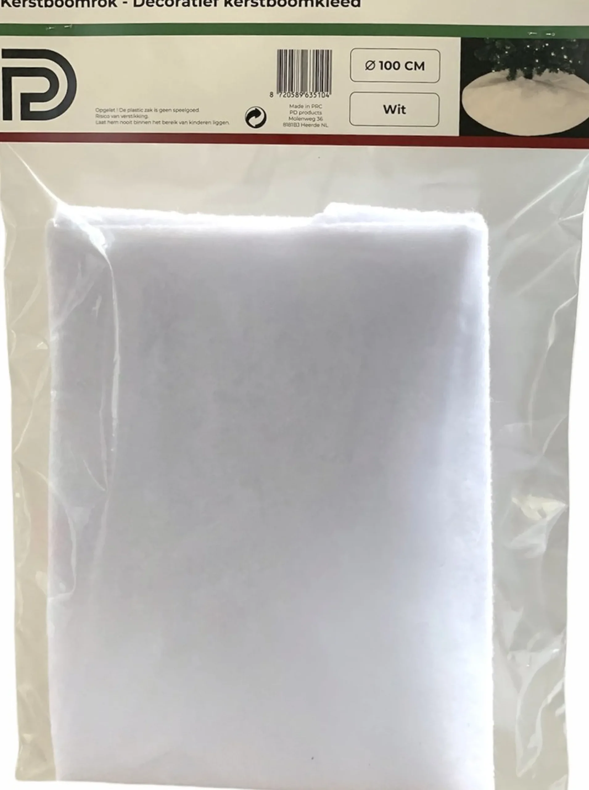 PD ® - Kerstboomring - Kerstboomrok Wit - 100 Cm - Kerstboomkleed - Kerstboom Huls - Rond - Kerst Discount