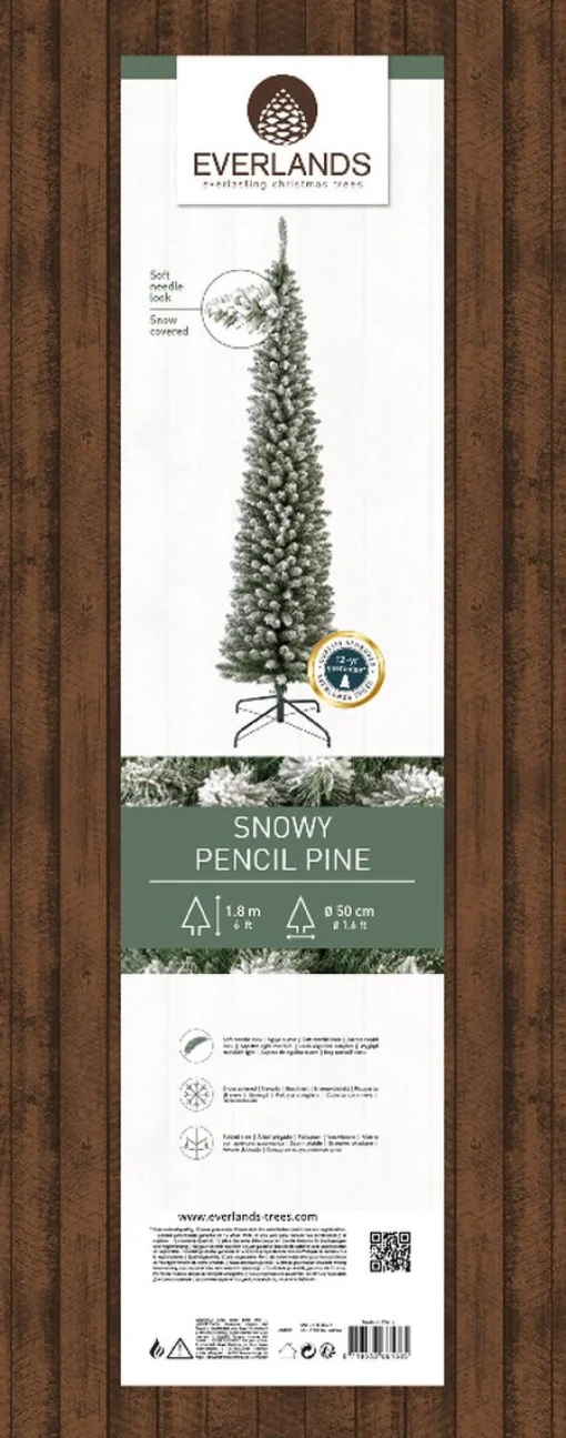 Everlands Pencil Pine Snowy Kunstkerstboom | Smal | Wit/Sneeuw | 180Cm Fashion