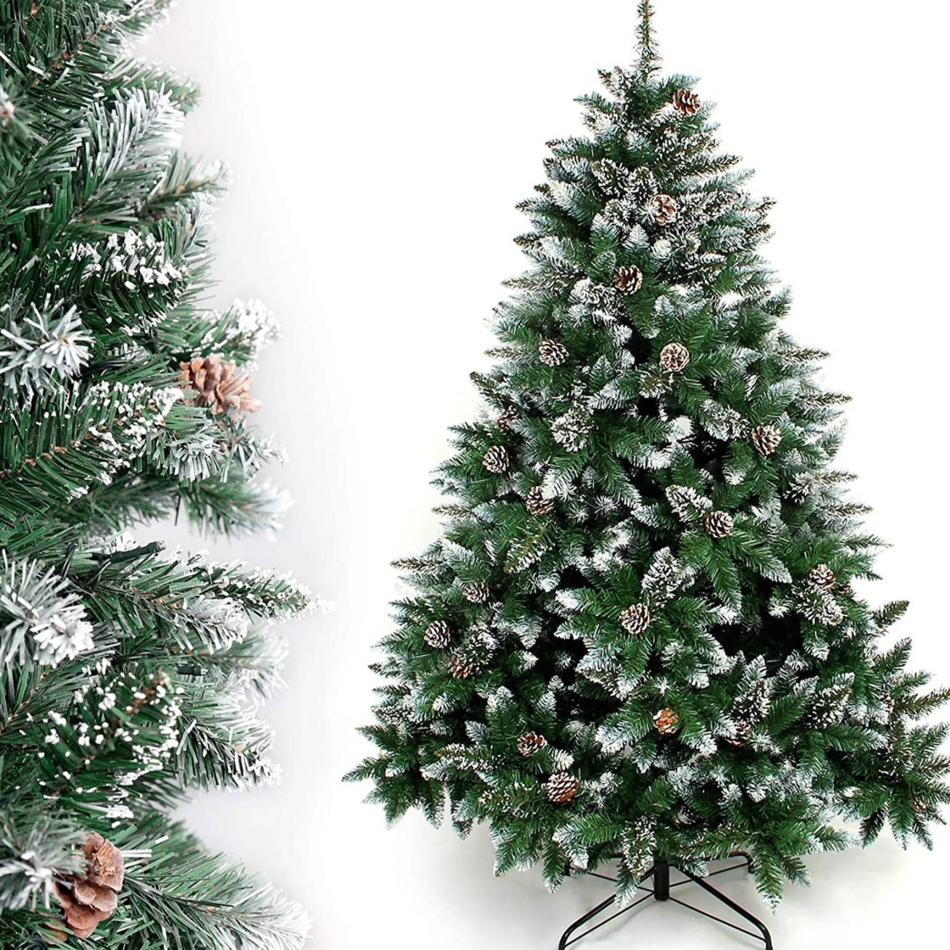 Nature Originals Prachtig Volle Kerstboom - Kunstkerstboom - Sneeuw - Dennen - Gemakkelijk Opzetbaar - Stevig Onderstel - Met Sneeuw En Dennen - Dennenboom - Dennenappels - Besneeuwde Takken - Verschillende Maten - Sfeer Maker - Duurzaam - 210 Cm Outlet