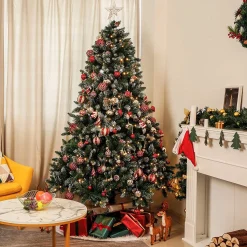 Nature Originals Prachtig Volle Kerstboom - Kunstkerstboom - Sneeuw - Dennen - Gemakkelijk Opzetbaar - Stevig Onderstel - Met Sneeuw En Dennen - Dennenboom - Dennenappels - Besneeuwde Takken - Verschillende Maten - Sfeer Maker - Duurzaam - 210 Cm Outlet