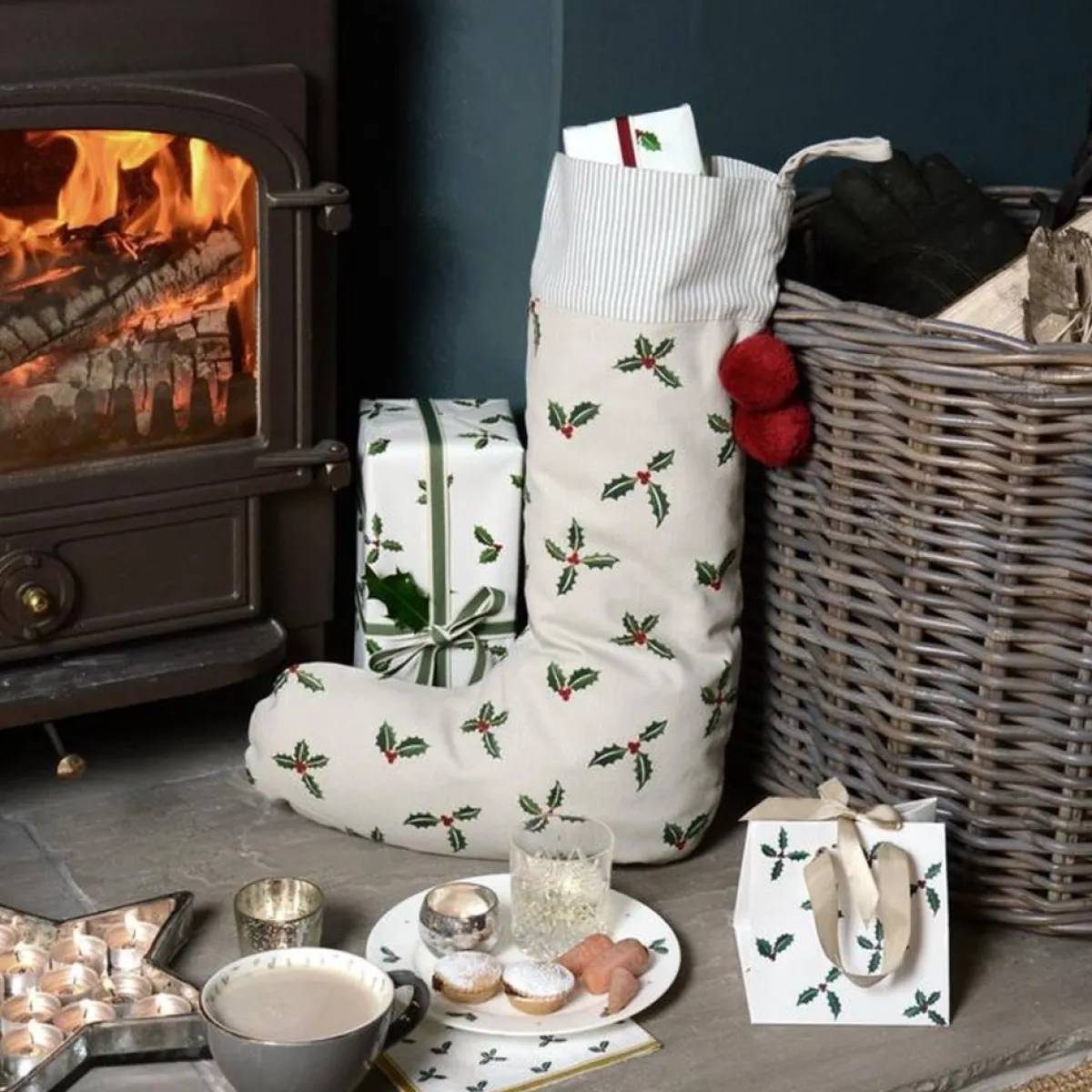 Sophie Allport Kerstsokken>Prachtige Decoratie Kerstsok Met Hulst & Besjes Van - Grote Christmas Stocking