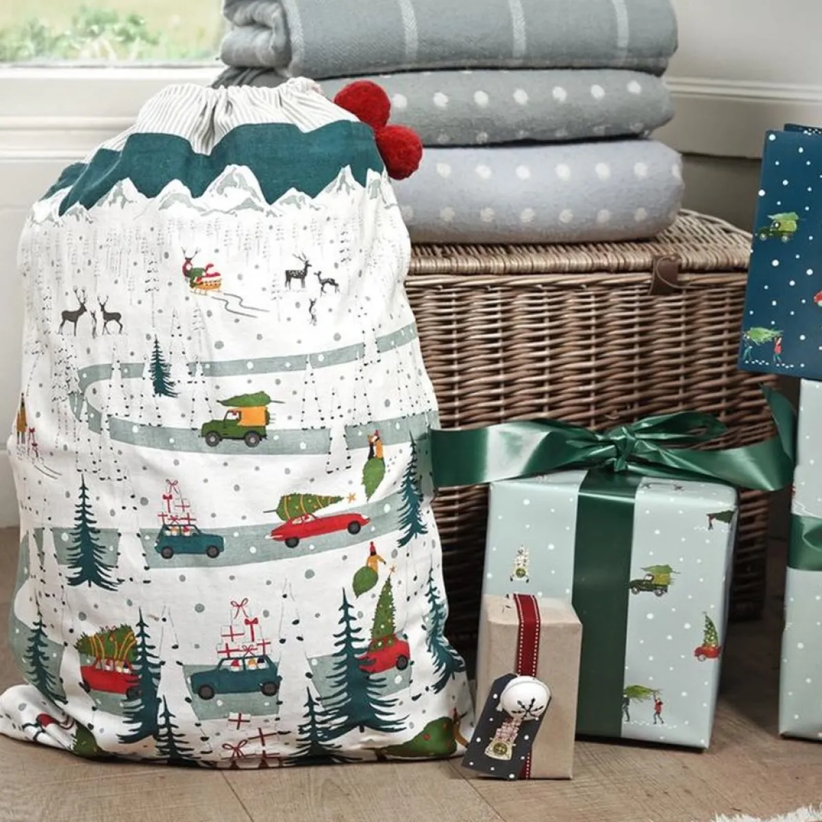 Sophie Allport Kerstsokken>Prachtige Zak Voor Kerstcadeaus Van - Uit De Thuis Voor Kerst Collectie