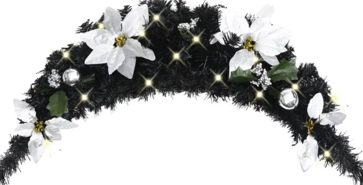 Prolenta Premium Guirlandes> - Kerstboog Met Led-Lampjes 90 Cm Pvc Zwart