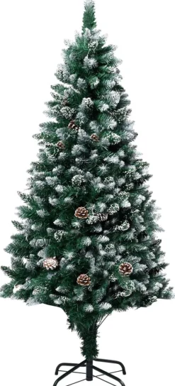 ForYou Prolenta Premium - Kunstkerstboom Met Led's En Dennenappels En Witte Sneeuw 180 Cm Clearance