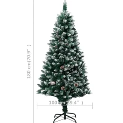 ForYou Prolenta Premium - Kunstkerstboom Met Led's En Dennenappels En Witte Sneeuw 180 Cm Clearance