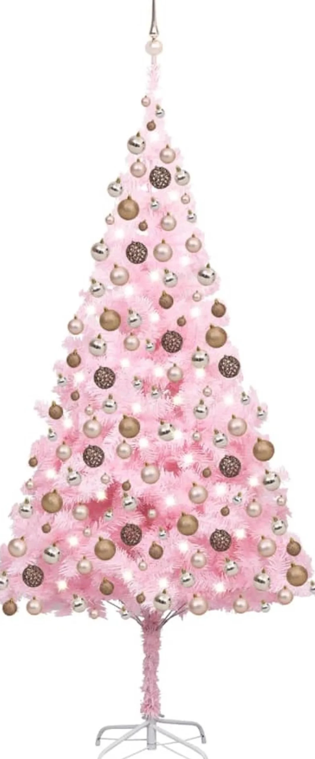 ForYou Prolenta Premium - Kunstkerstboom Met Led's En Kerstballen 240 Cm Pvc Roze Discount
