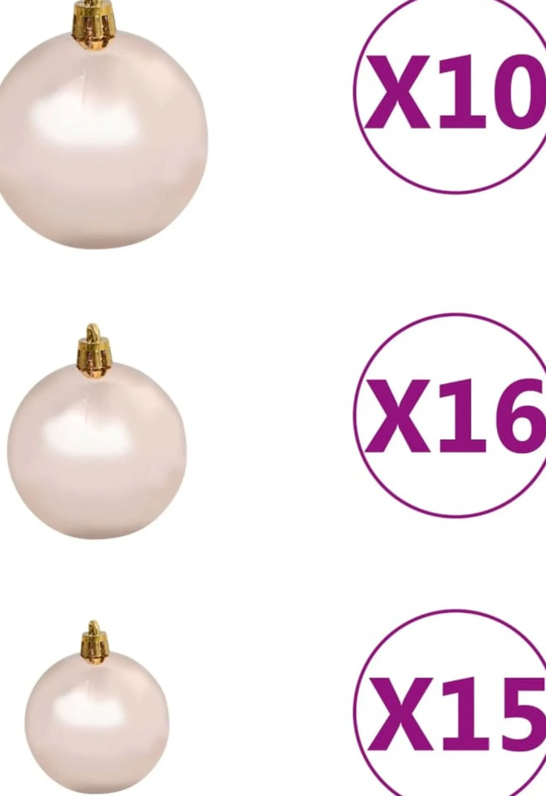 ForYou Prolenta Premium - Kunstkerstboom Met Led's En Kerstballen 240 Cm Pvc Roze Discount