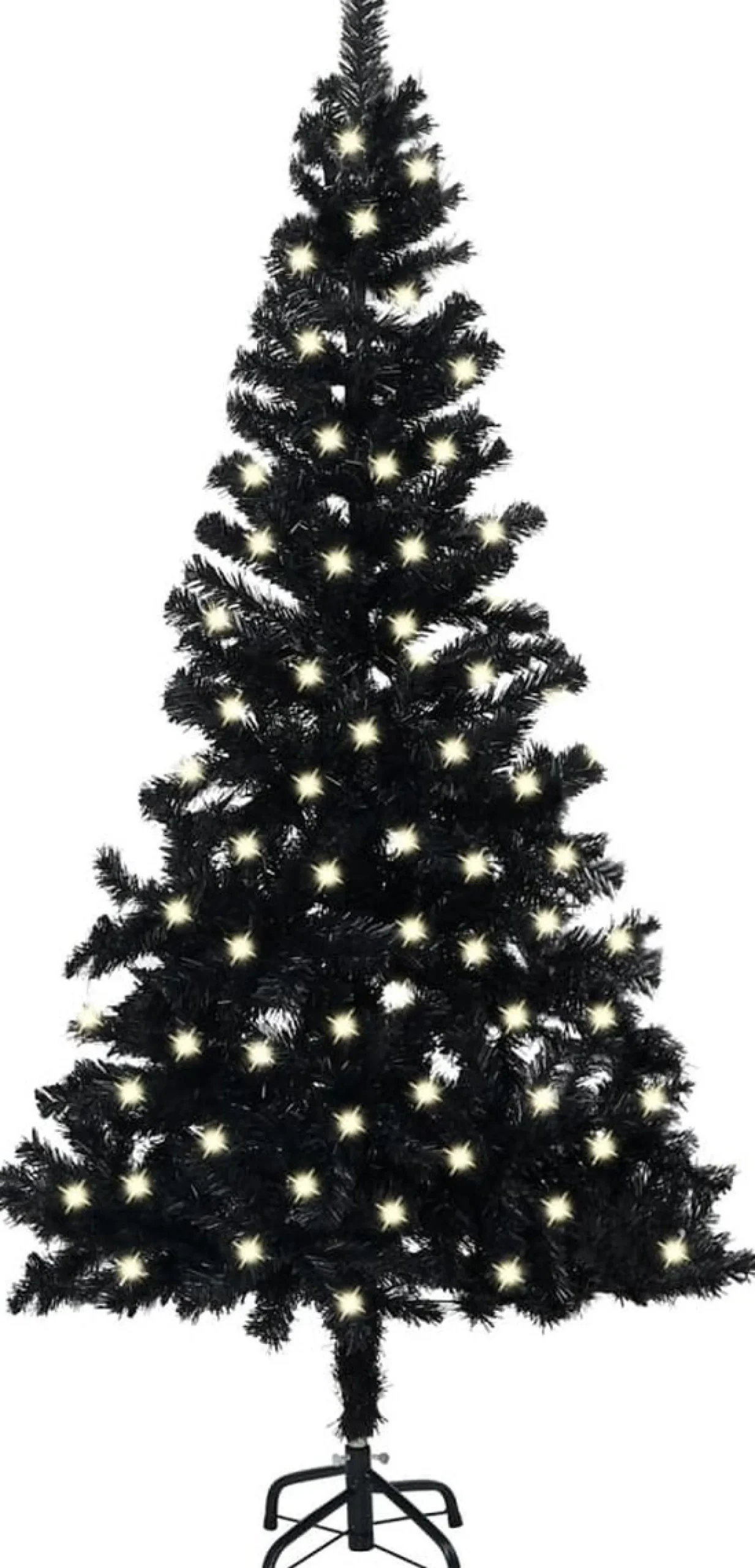 ForYou Prolenta Premium - Kunstkerstboom Met Led's En Standaard 120 Cm Pvc Zwart Outlet