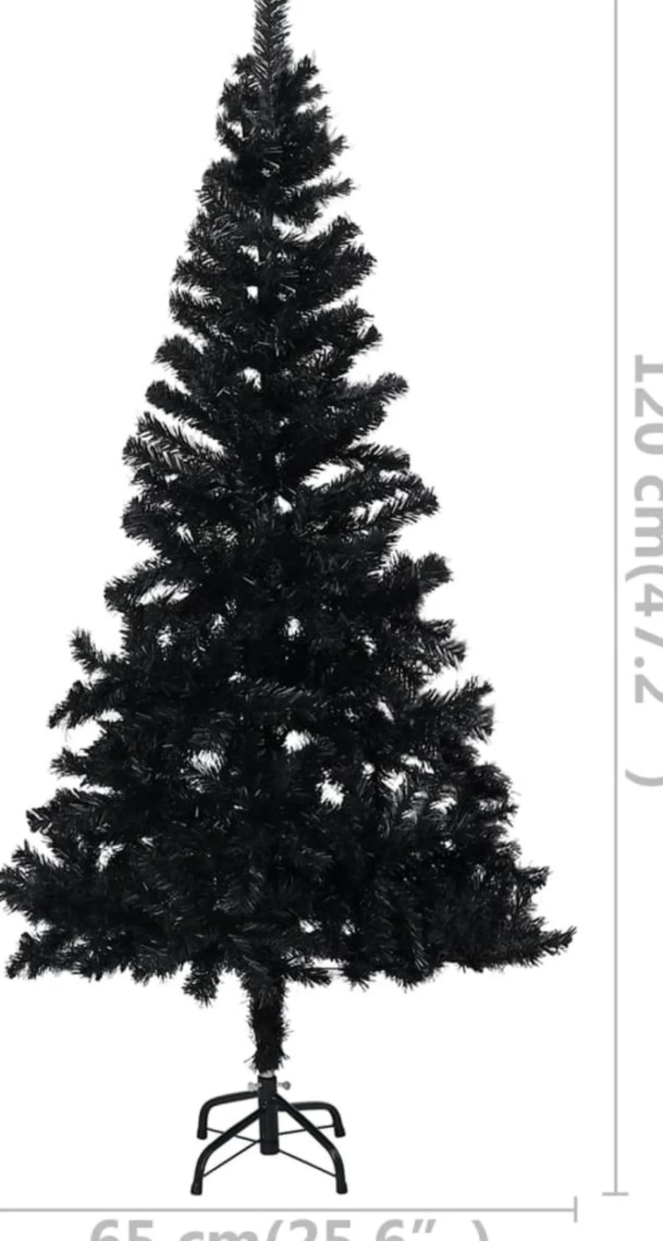 ForYou Prolenta Premium - Kunstkerstboom Met Led's En Standaard 120 Cm Pvc Zwart Outlet