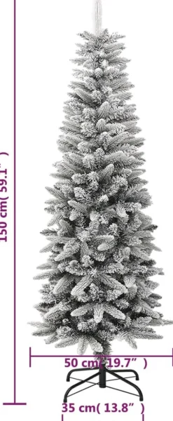 ForYou Prolenta Premium - Kunstkerstboom Met Sneeuw Smal 150 Cm Pvc En Pe Best Sale