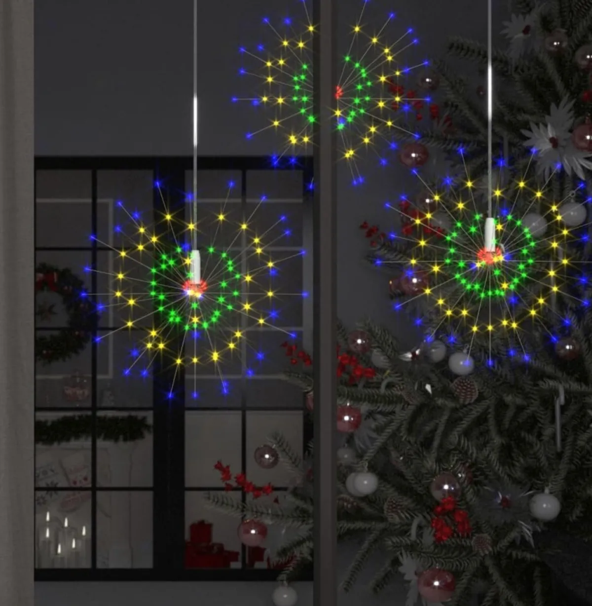 Prolenta Premium Kerststukjes> 4 St Kerstverlichting Vuurwerk 560 Led's 20 Cm Meerkleurig