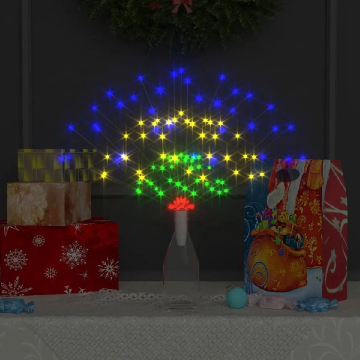 Prolenta Premium Kerststukjes> 4 St Kerstverlichting Vuurwerk 560 Led's 20 Cm Meerkleurig